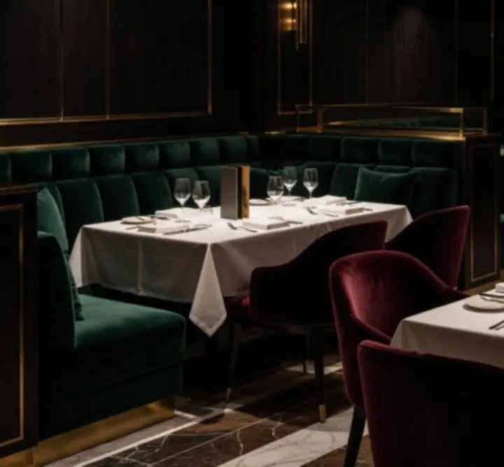 Cinematikus fényekben úszó elegáns magyar étterem és exkluzív póker lounge