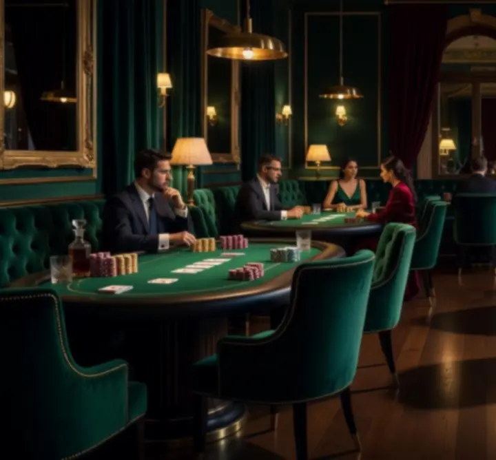 Luxus pókerlounge hangulatos esti fényekkel