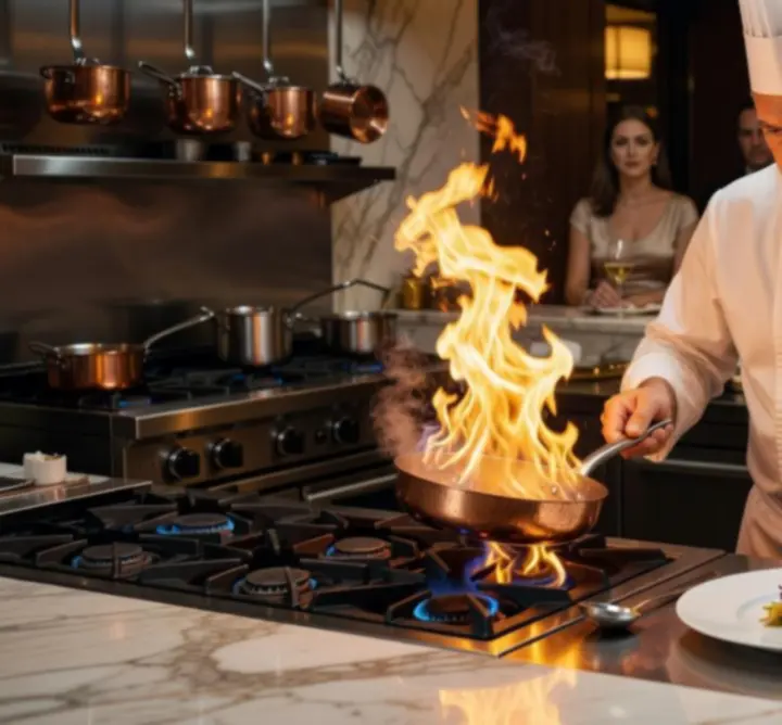 Show kitchen, ahol séfek élőben készítik a fogásokat